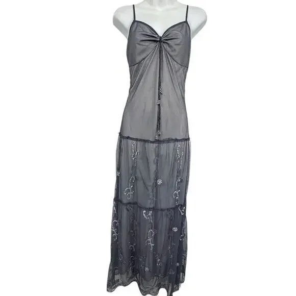 Newport News | Dresses | Newport News Womens Whimsigoth Y2k Gray Fairy  Embroidered Mesh Babydoll Dress 8 | Poshmark